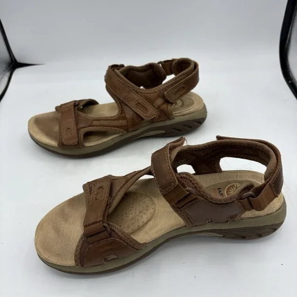 Earth Spirit Shoes Womens Size 10 Gelron 2000 Dewey Brown Leather Sandals - Picture 9 of 10